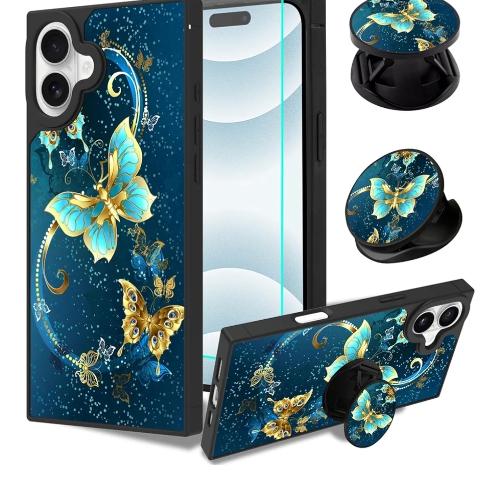 IPHONE 16 Butterfly Design Phone Case with Stand